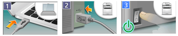 透過 USB 將印表機連接到電腦